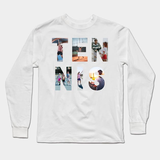 US Open Photographic Sunset Letters Tennis Long Sleeve T-Shirt by TopTennisMerch